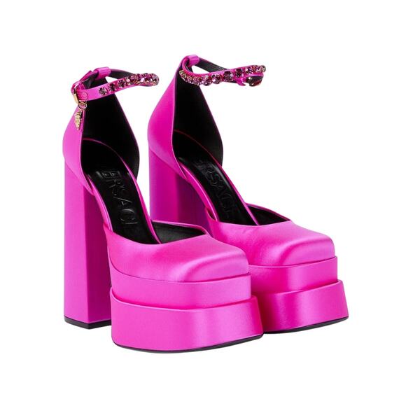 Versace Fuchsia Platform Heels - Picture 1 of 14
